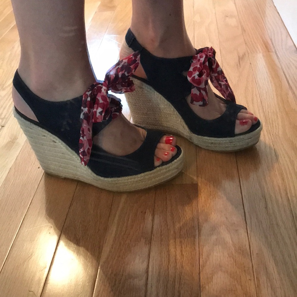 Lace up wedges.
